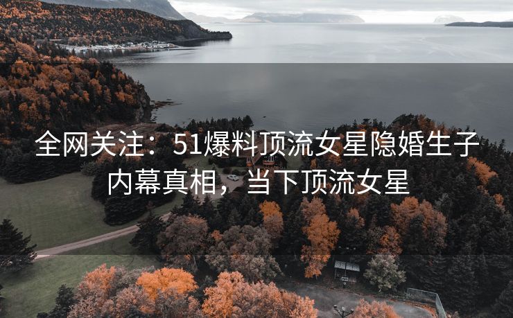 全网关注：51爆料顶流女星隐婚生子内幕真相，当下顶流女星