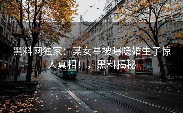 黑料网独家：某女星被曝隐婚生子惊人真相！，黑料揭秘