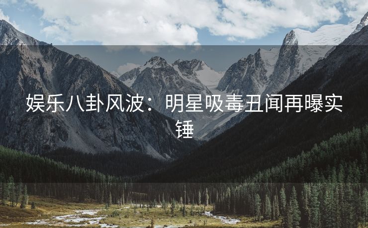 娱乐八卦风波：明星吸毒丑闻再曝实锤