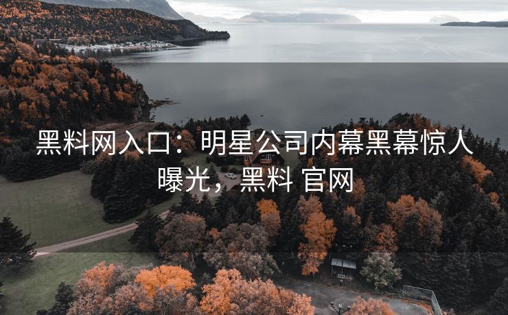 黑料网入口：明星公司内幕黑幕惊人曝光，黑料 官网